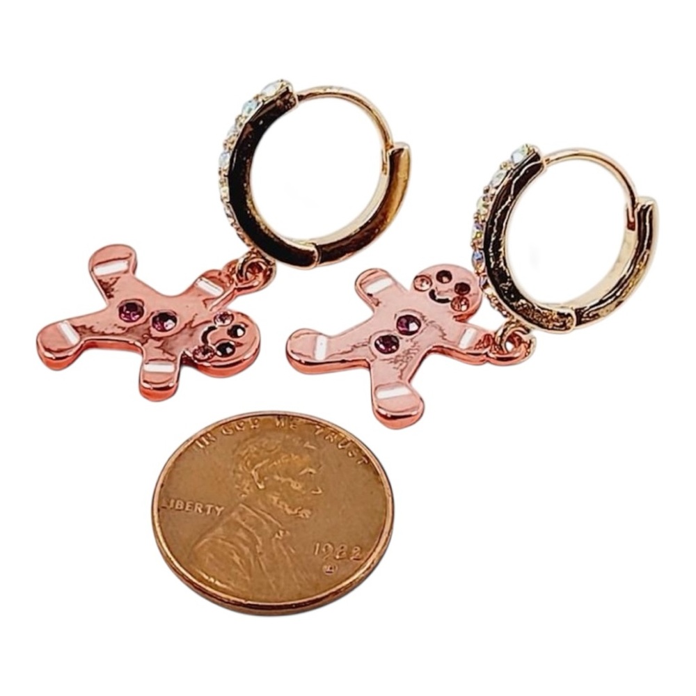 Betsey Johnson Gingerbread Man Huggie Hoop Earrings. 2044 - Picture 5 of 8